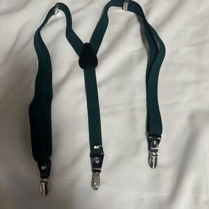 Vesuvio Napoli Elegant Dark Green Men's Suspenders adjustable